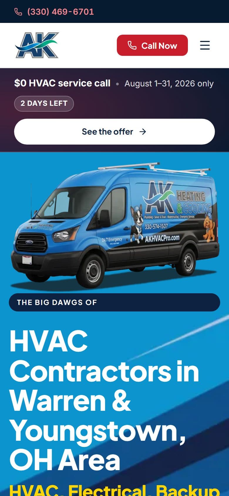 AK Heating & Cooling on a phone