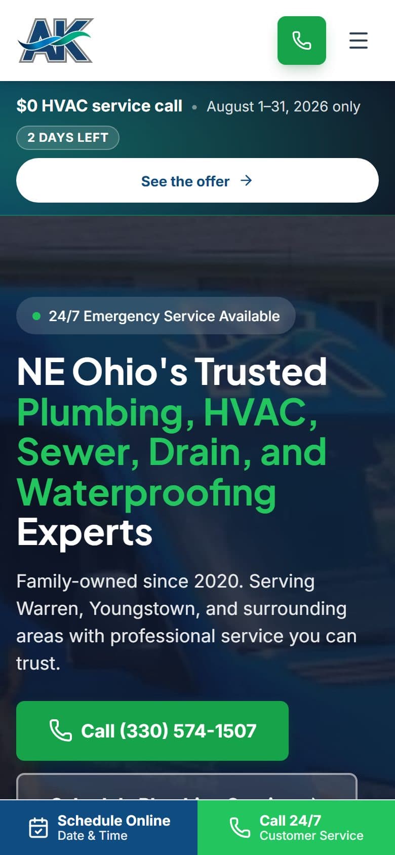 AK Water Works on a phone