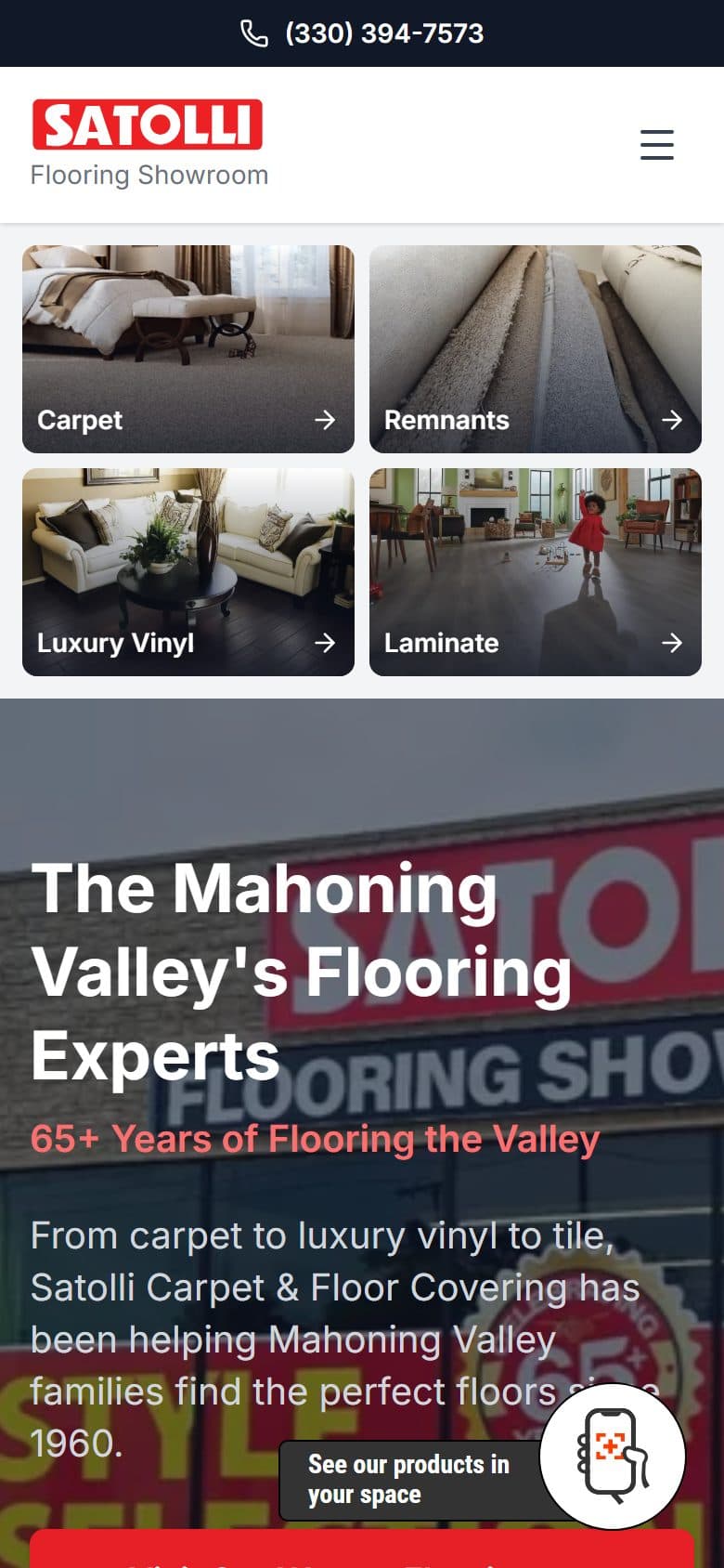 Satolli Carpet & Floor Covering on a phone